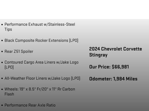 Certified 2024 Chevrolet Corvette Stingray Coupe w/ Z51 Performance Package image 32