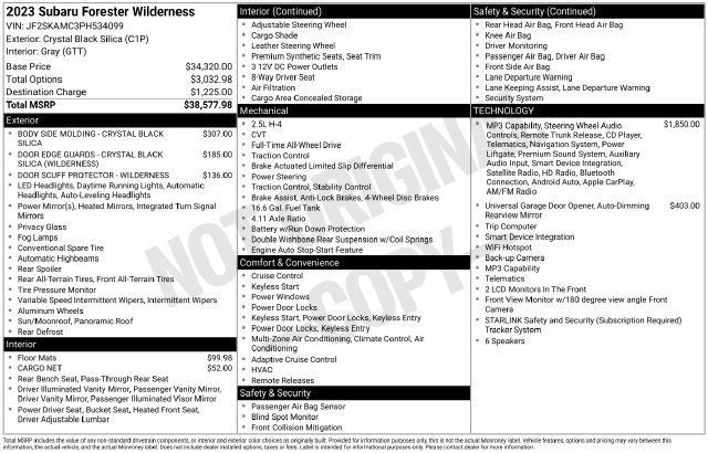 Used 2023 Subaru Forester Wilderness AWD/4WD image 47