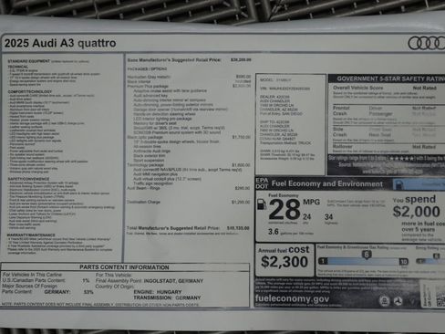 Used 2025 Audi A3 2.0T Premium Plus w/ Premium Plus Package image 10