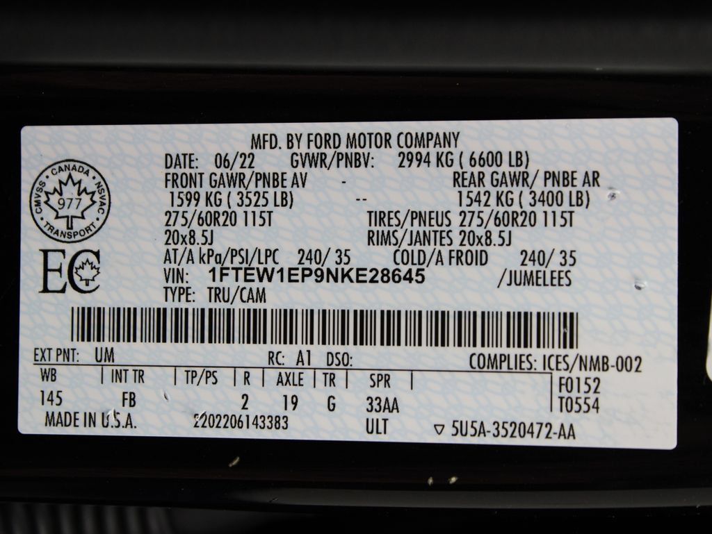 Used 2022 Ford F150 XLT w/ Equipment Group 302A High AWD/4WD image 73