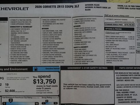 Used 2026 Chevrolet Corvette ZR1X AWD/4WD image 45