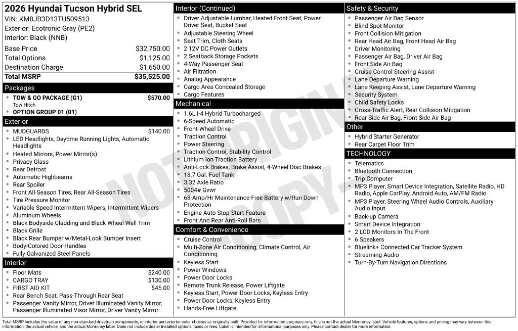 New 2026 Hyundai Tucson SEL w/ Tow & Go Package FWD image 6