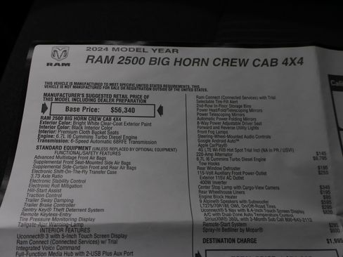 Used 2024 RAM 2500 Big Horn w/ Sport Appearance Package image 72