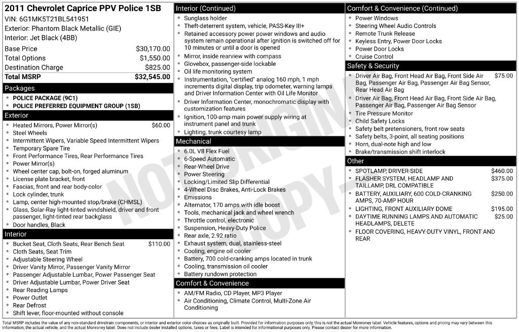 Used 2011 Chevrolet Caprice RWD image 36