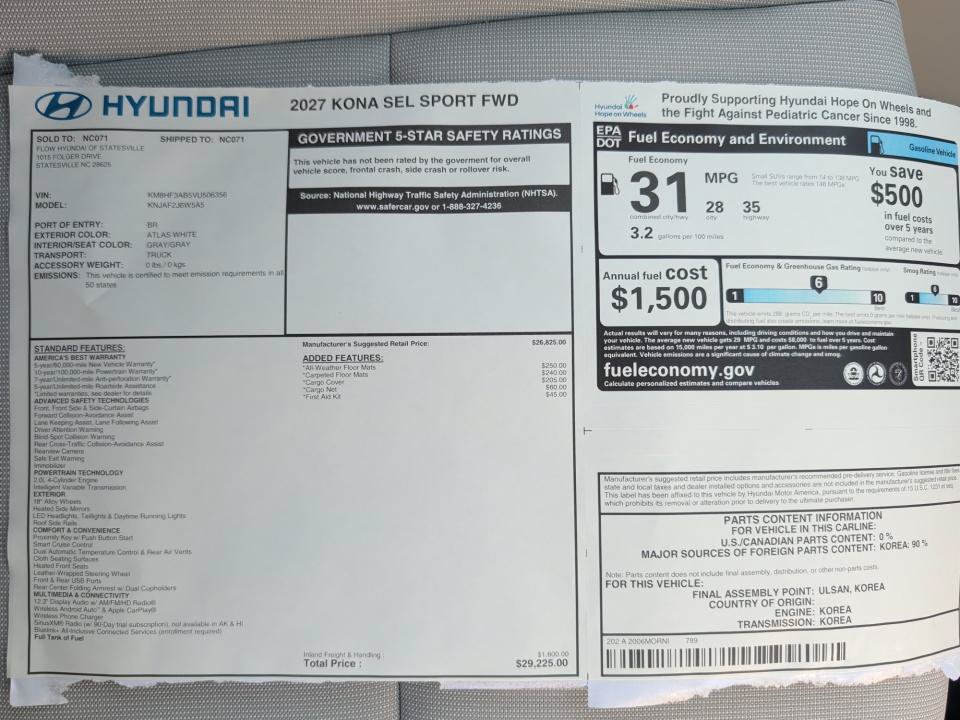New 2027 Hyundai Kona SEL Sport FWD image 33