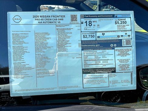 New 2026 Nissan Frontier PRO-4X w/ Pro-4x Convenience Package image 15