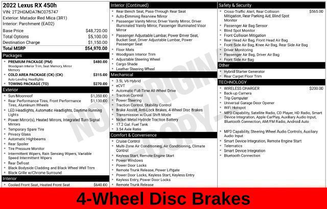 Used 2022 Lexus RX 450h AWD w/ Premium Package image 47