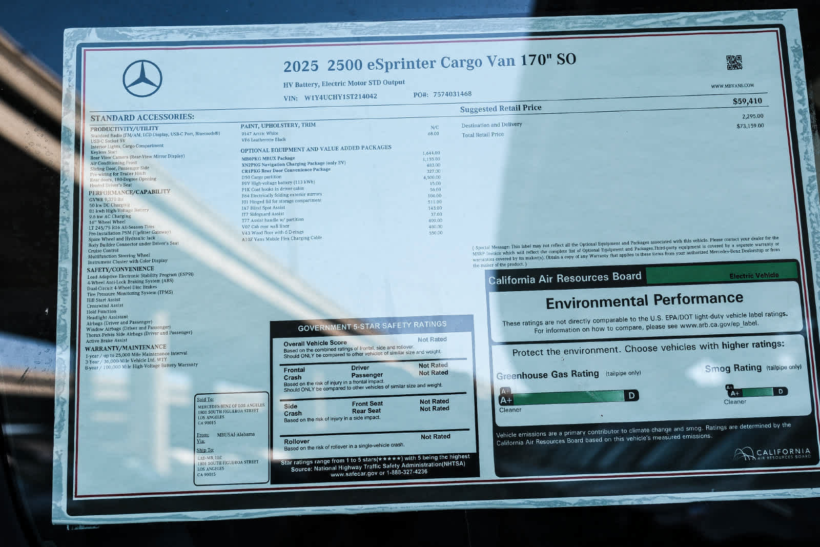 New 2025 Mercedes-Benz eSprinter 170 Cargo image 31