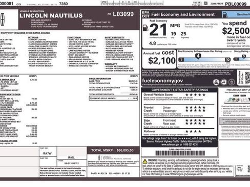 Used 2023 Lincoln Nautilus Reserve w/ Equipment Group 201A AWD/4WD image 52