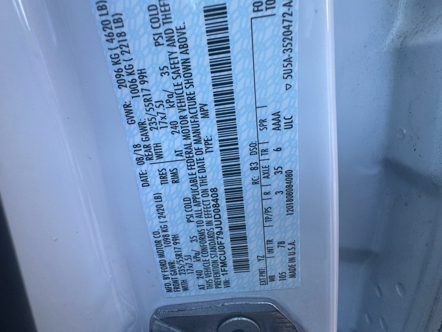 Used 2018 Ford Escape S FWD image 31