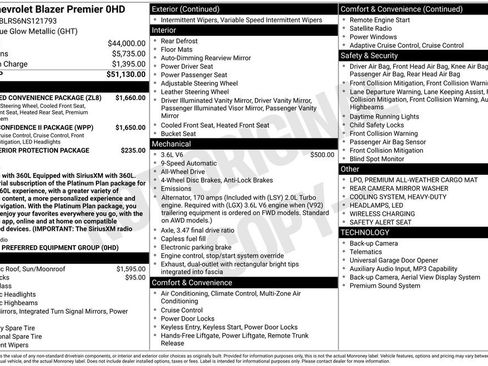 Used 2022 Chevrolet Blazer Premier w/ Enhanced Convenience Package AWD/4WD image 24