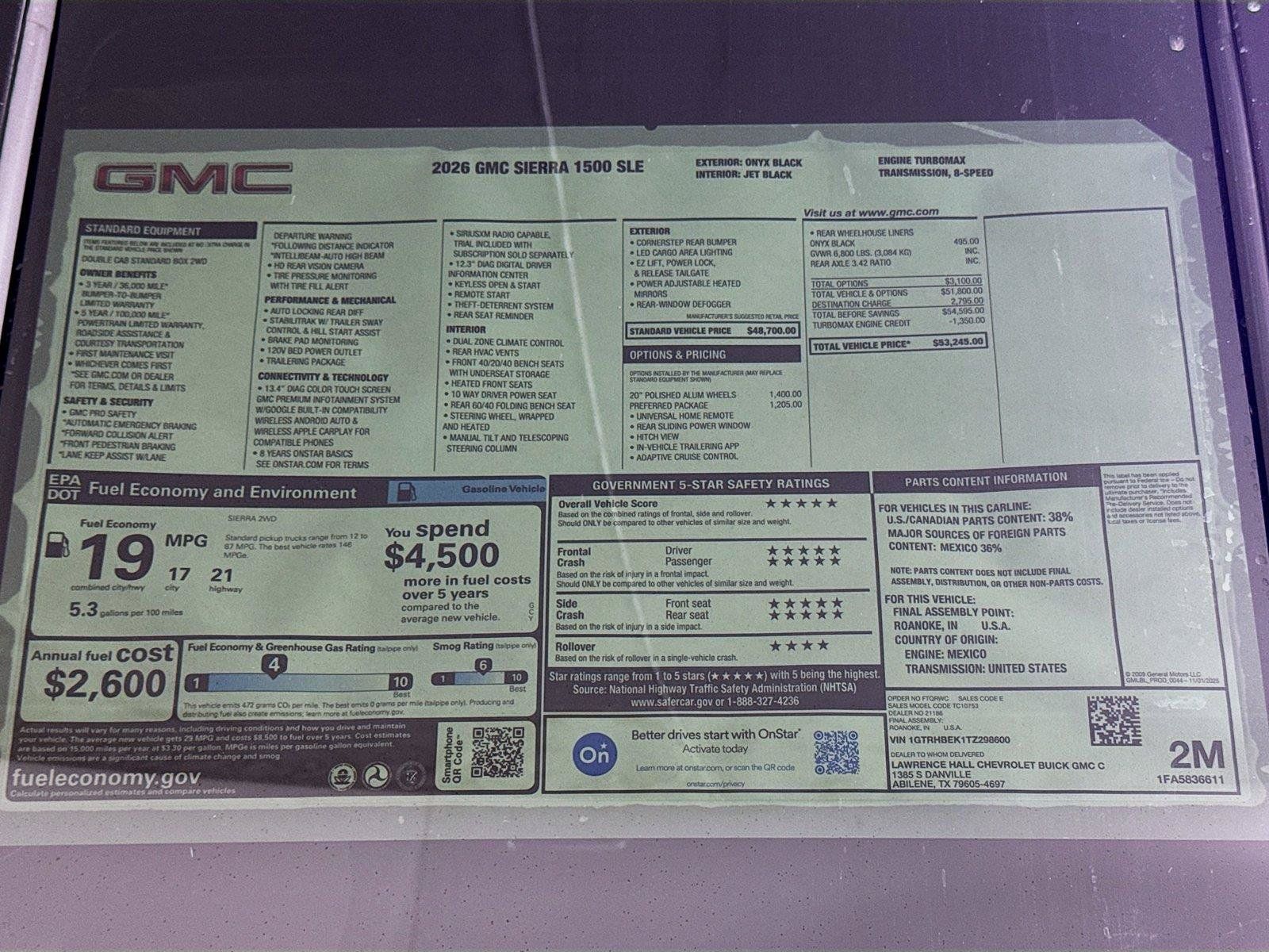 New 2026 GMC Sierra 1500 SLE w/ Preferred Package RWD image 20
