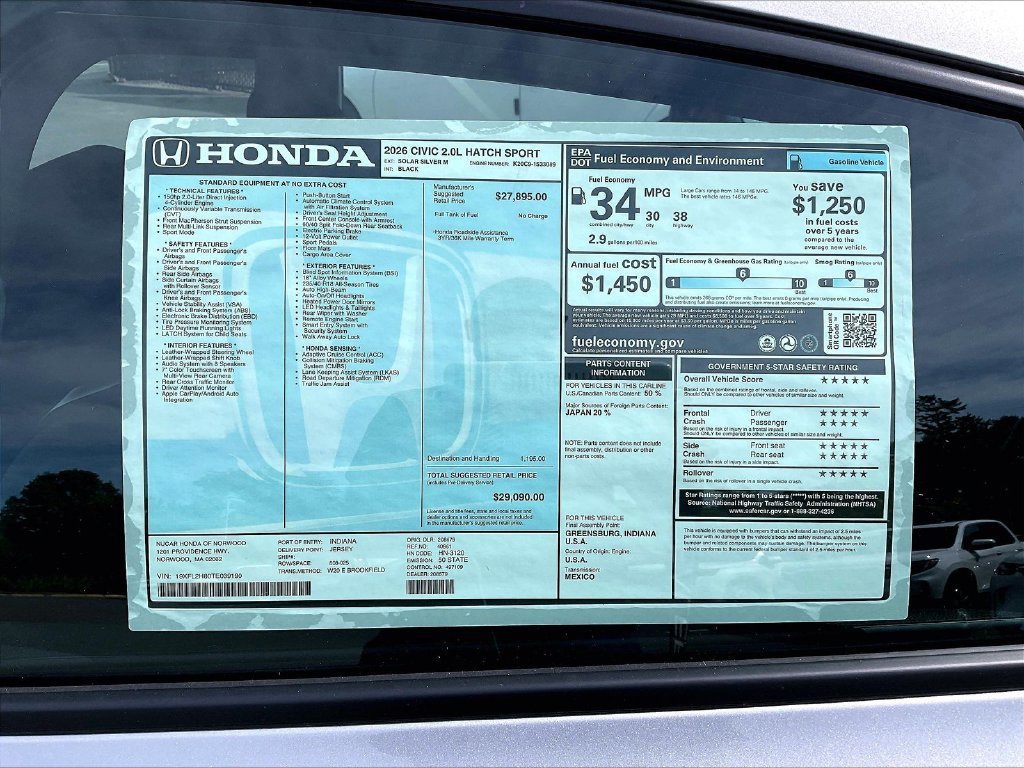 New 2026 Honda Civic Sport image 18