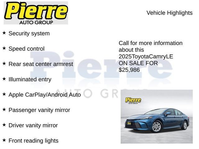 Used 2025 Toyota Camry LE FWD image 22