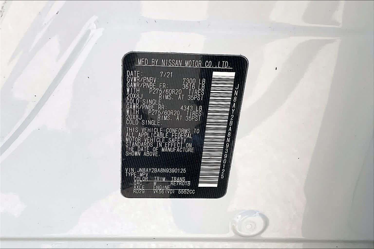 Used 2022 Nissan Armada SL w/ Captain's Chairs Package RWD image 34