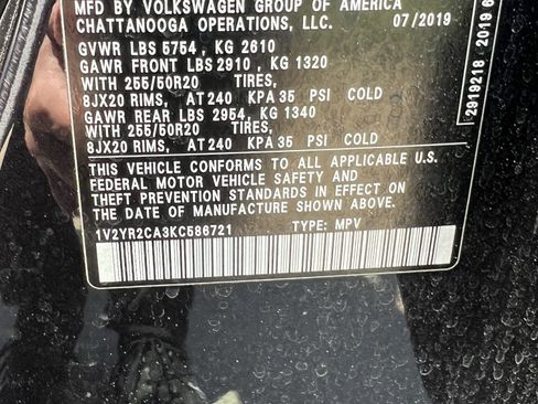 Used 2019 Volkswagen Atlas SE FWD image 37