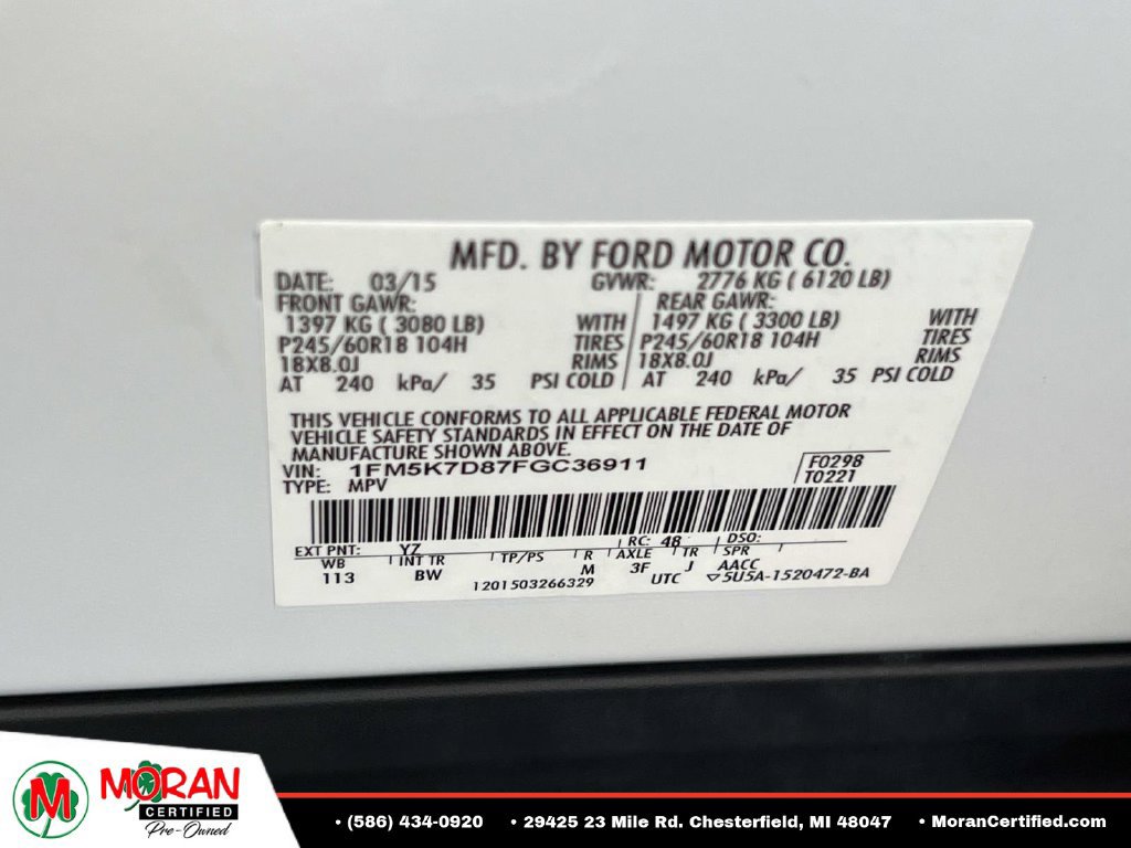 Used 2015 Ford Explorer XLT w/ Equipment Group 202B FWD image 18