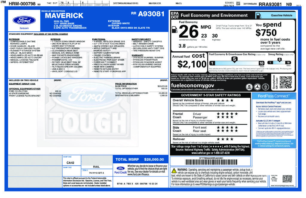 Used 2024 Ford Maverick XL FWD image 14