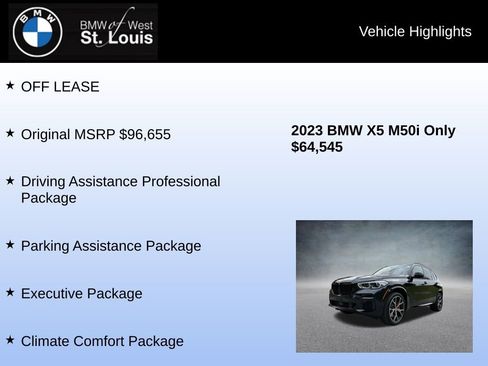 Used 2023 BMW X5 M50i w/ Executive Package AWD/4WD image 8