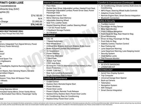 Used 2024 INFINITI QX80 Luxe image 59