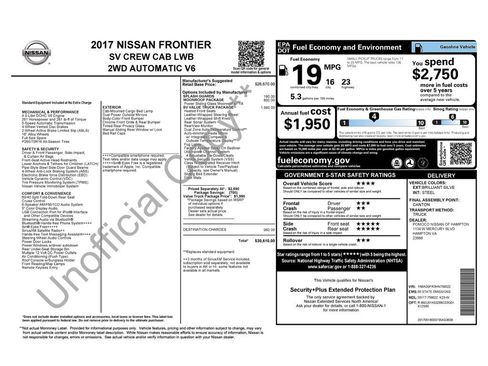 Used 2017 Nissan Frontier SV w/ SV Value Truck Package RWD image 6