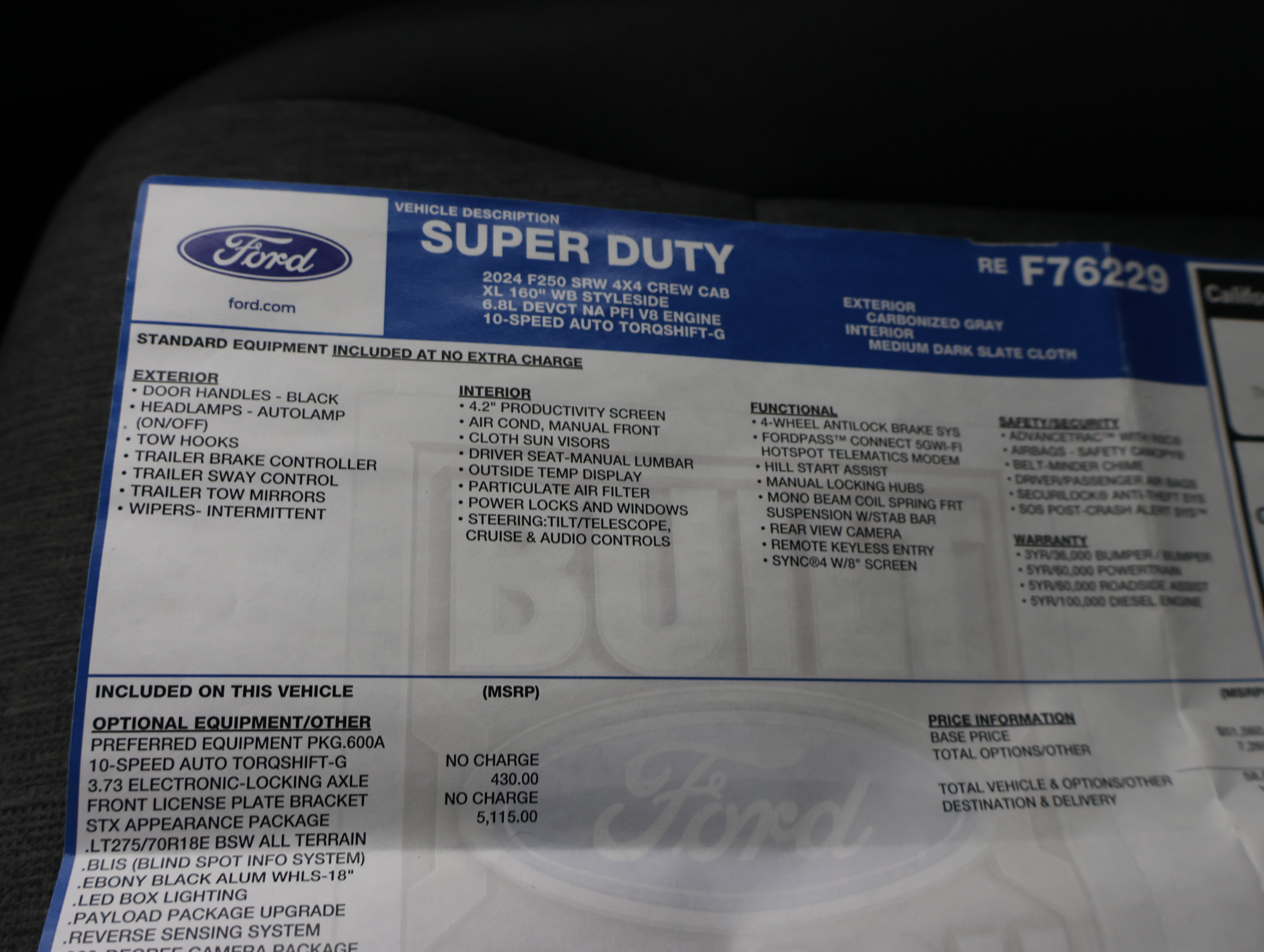 Used 2024 Ford F250 4x4 Crew Cab Super Duty image 59