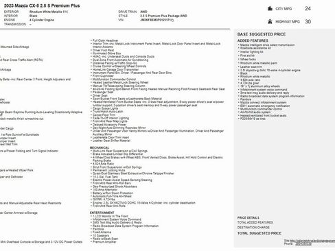 Certified 2023 MAZDA CX-5 AWD 2.5 S w/ Premium Plus Pkg image 26