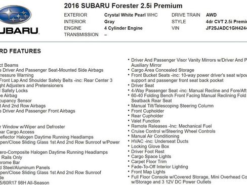 Used 2016 Subaru Forester 2.5i Premium image 16