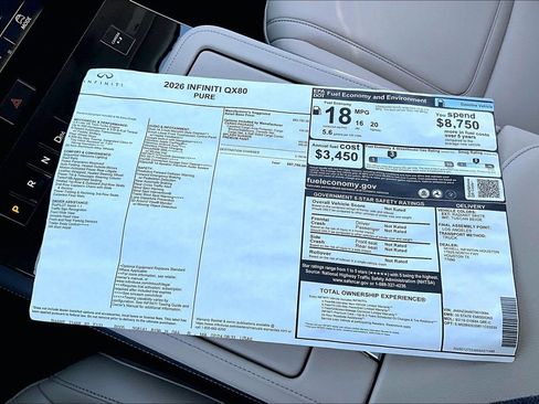 New 2026 INFINITI QX80 Pure w/ Cargo Package RWD image 20