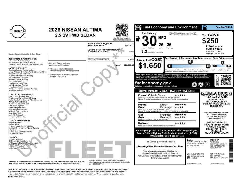 Used 2026 Nissan Altima 2.5 SV FWD image 33