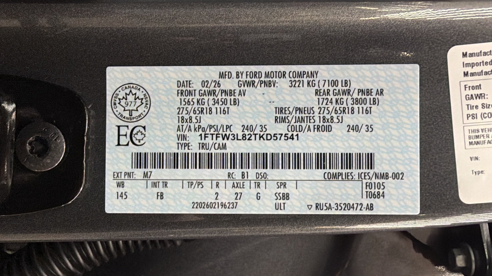 Used 2026 Ford F150 XLT w/ Equipment Group 302A MID AWD/4WD image 39