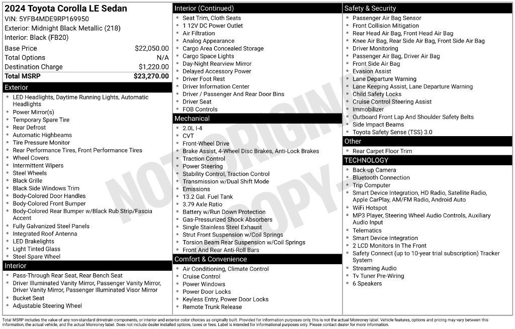 Used 2024 Toyota Corolla LE FWD image 5