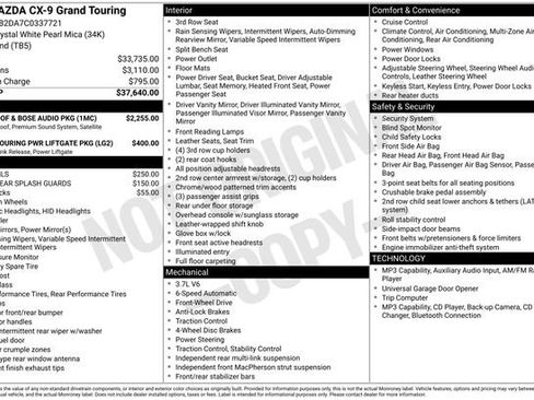 Used 2012 MAZDA CX-9 Grand Touring w/ Moonroof & Bose Audio Pkg FWD image 2