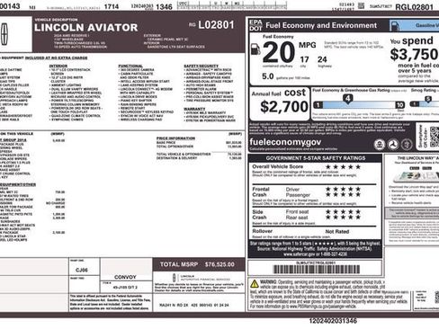 Used 2024 Lincoln Aviator Reserve w/ Equipment Group 201A AWD/4WD image 5