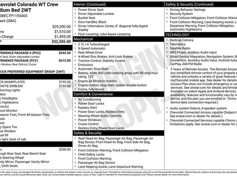 Used 2023 Chevrolet Colorado W/T w/ WT Convenience Package II RWD image 6