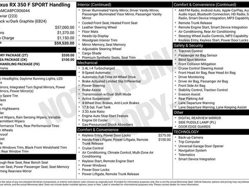 Used 2023 Lexus RX 350 F Sport w/ Accessory Package AWD/4WD image 3