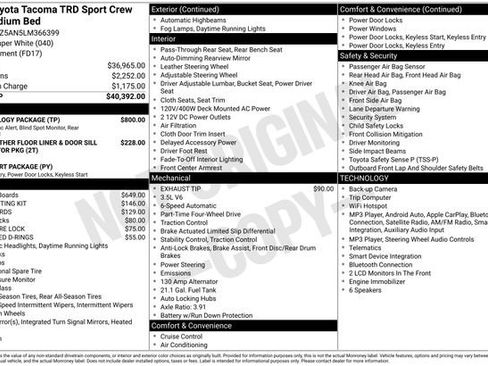 Certified 2020 Toyota Tacoma TRD Sport w/ Technology Package AWD/4WD image 33