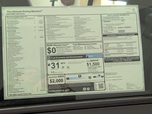 New 2026 BMW 330i Sedan w/ M Sport Package image 30