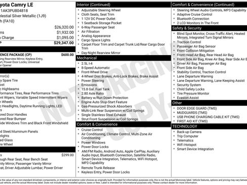 Certified 2023 Toyota Camry LE w/ Convenience Package FWD image 33