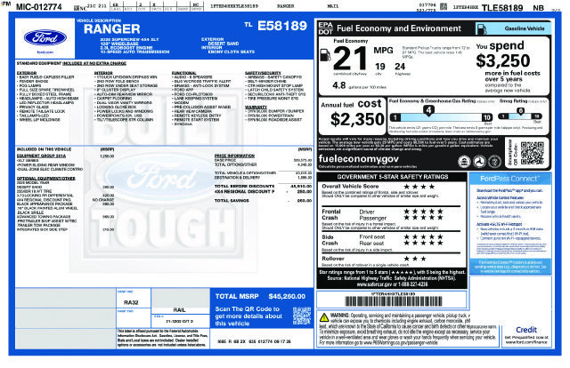 New 2026 Ford Ranger XLT w/ Equipment Group 301A High AWD/4WD image 5