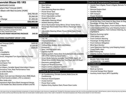 Used 2024 Chevrolet Blazer RS w/ Enhanced Convenience Package AWD/4WD image 44
