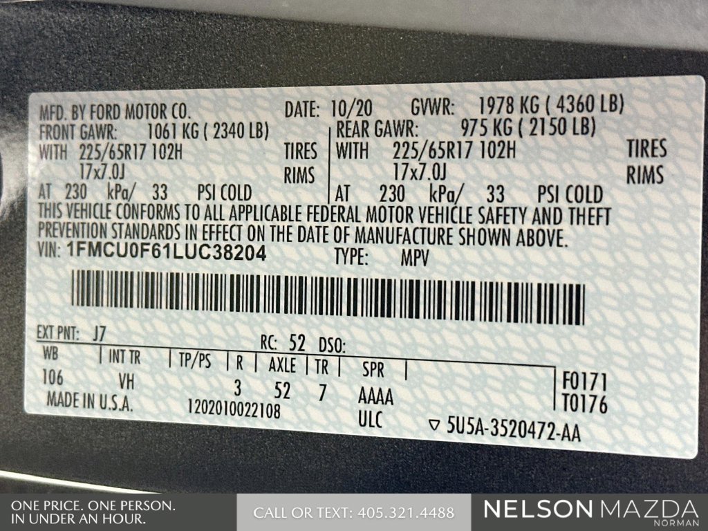 Used 2020 Ford Escape S FWD image 30