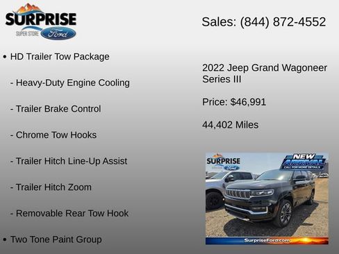 Used 2022 Jeep Grand Wagoneer Series III w/ Rear Seat Video Group 1 AWD/4WD image 6