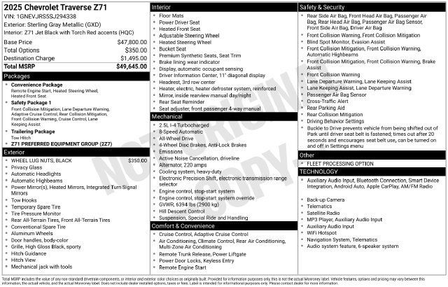 Used 2025 Chevrolet Traverse Z71 AWD/4WD image 4