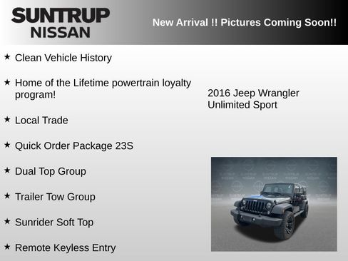 Used 2016 Jeep Wrangler Unlimited Sport w/ Dual Top Group AWD/4WD image 5