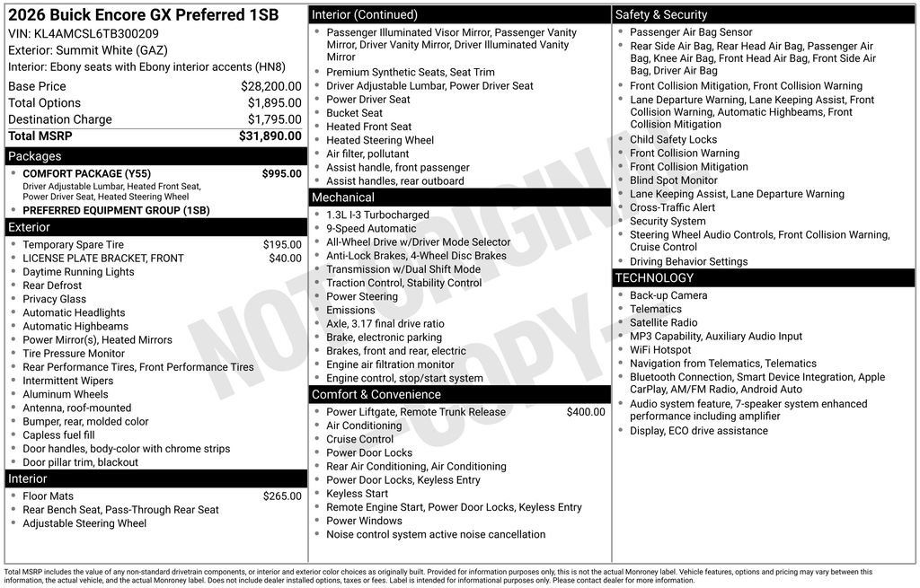 New 2026 Buick Encore GX Preferred w/ Comfort Package AWD/4WD image 6