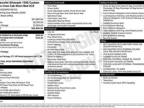 Certified 2023 Chevrolet Silverado 1500 Custom Trail Boss w/ LPO, Dark Essentials Package image 11