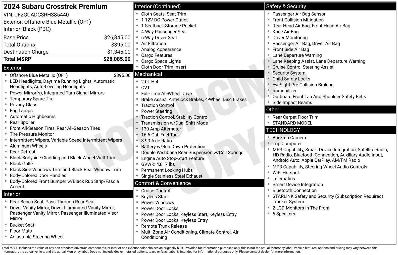 Certified 2024 Subaru Crosstrek 2.0i Premium AWD/4WD image 30