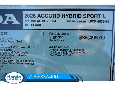 New 2026 Honda Accord Hybrid Sport-L FWD image 37