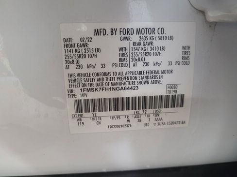 Used 2022 Ford Explorer Limited w/ Equipment Group 301A RWD image 33
